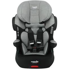 Puériculture-Siège-auto-Siège auto isofix NANIA MAX I FIX 76-140 cm R129 –de 3 à 10 ans – Têtière réglable - Base inclinable - Gris - Fabrication Française