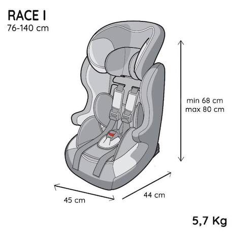 Siège auto ceinturé NANIA RACE I 76-140 cm R129 – de 3 à 10 ans – Têtière régable - Base inclinable - Rouge - Fabrication Française ROUGE 5 - vertbaudet enfant 