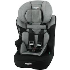 Puériculture-NANIA Siège auto ceinturé RACE I, Groupe 1/2/3, de 3 à 10 ans, 9-36 kg, 76-140 cm R129 – Têtière réglable - Base inclinable - Gris