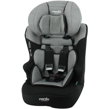 Siège auto ceinturé NANIA RACE I 76-140 cm R129 – de 3 à 10 ans – Têtière régable - Base inclinable - Gris - Fabrication Française GRIS 1 - vertbaudet enfant 