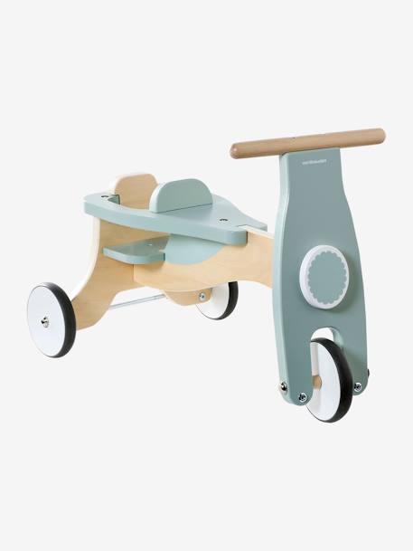 Porteur + siège poupon en bois FSC® BEIGE MOYEN UNI AVEC DECOR+vert 7 - vertbaudet enfant 