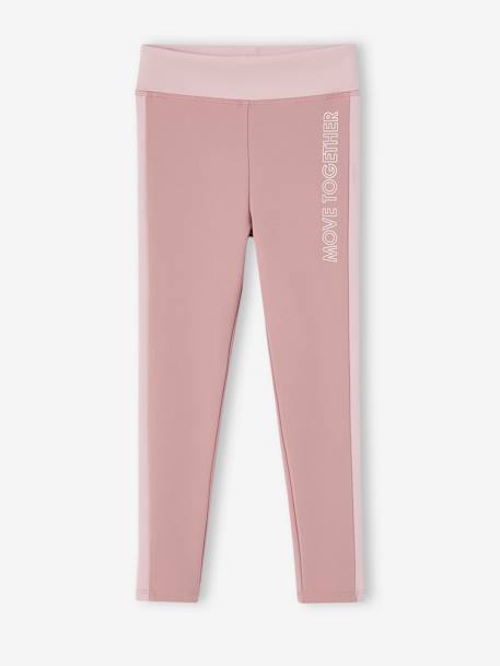 Legging de sport fille bandes côtes gris chiné+marine+MARINE+rose poudré+vert 10 - vertbaudet enfant 