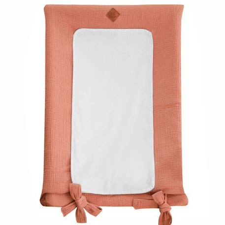 Housse de matelas à langer en gaze de coton, Jeanne Terracotta ORANGE 1 - vertbaudet enfant 