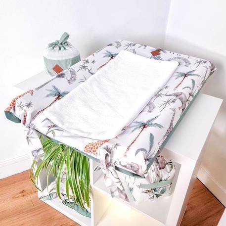 Housse de matelas à langer + tapis de change, Safari BLANC 3 - vertbaudet enfant 