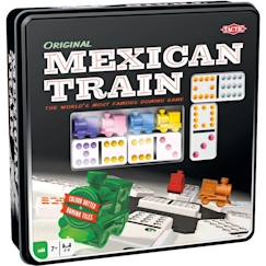 Jouet-Jeux de société-Jeux classiques et de réflexion-Jeu de dominos Mexican Train TACTIC - Boîte métal - Multicolore - 30 min - Adulte