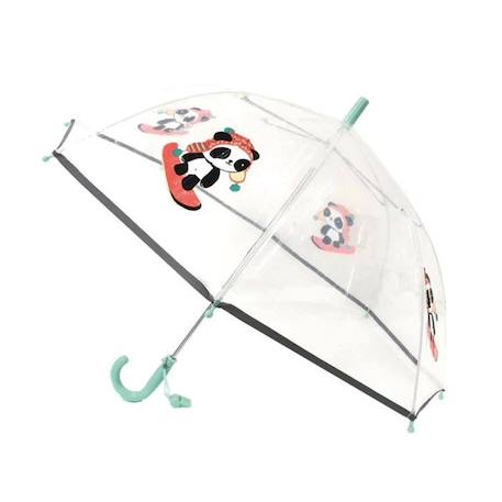 Parapluie enfant transparent Panda - SMATI - Cloche - Résistant au vent - Bande réfléchissante BEIGE 1 - vertbaudet enfant 