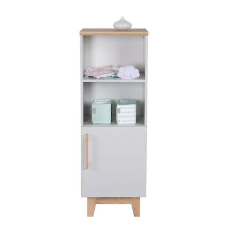 Étagère sur pied ROBA Caro en Bois - 2 Niches et 1 Porte - Gris clair/Chêne doré GRIS 2 - vertbaudet enfant 