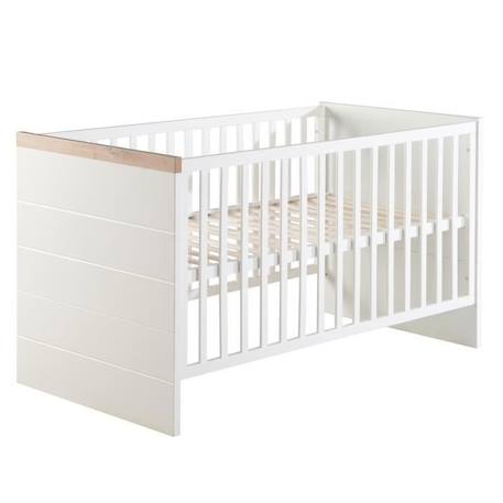 Chambre Bébé ROBA Nele - Lit évolutif 70x140 cm + Commode à Langer - Blanc et décor chêne BLANC 2 - vertbaudet enfant 