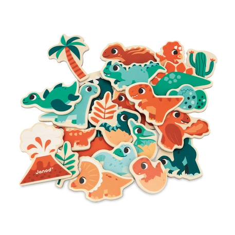 JANOD - Gamme Dino - Magnets Dino 24 Pièces En Bois - Jouet Magnétique - Imagination Et Motricité Fine - Jouet FSCTM - Dès 2 Ans ORANGE 3 - vertbaudet enfant 