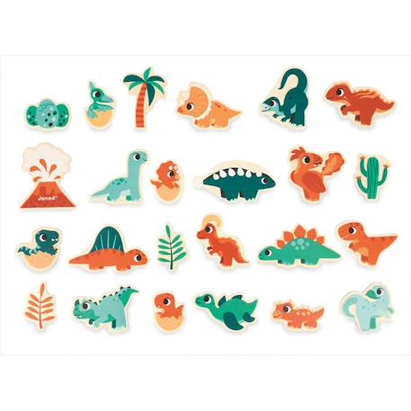 JANOD - Gamme Dino - Magnets Dino 24 Pièces En Bois - Jouet Magnétique - Imagination Et Motricité Fine - Jouet FSCTM - Dès 2 Ans ORANGE 4 - vertbaudet enfant 