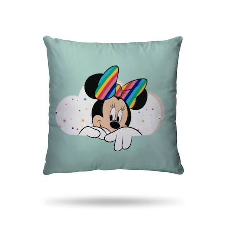 DISNEY - Housse de couette Minnie Disney Arc-en-ciel 140x200 cm + 1 Taie d'oreiller 63x63 cm - 100% Coton - Vert d'eau VERT 2 - vertbaudet enfant 