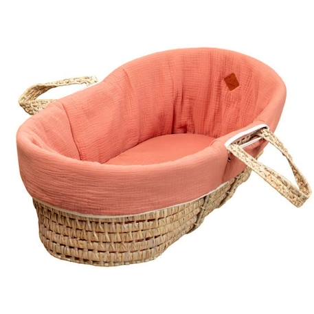 Habillage de couffin en gaze de coton Jeanne Terracotta ROUGE 1 - vertbaudet enfant 