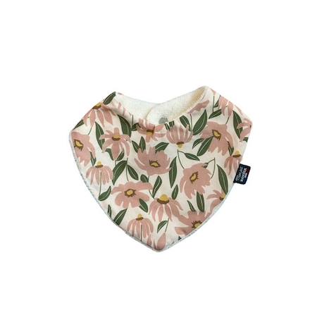 Bavoir Bandana – Grandes Fleurs pour Bébés de 0 à 24 mois, Confortable, 100% Coton Oeko Tex, Made in France, Motifs BEIGE 3 - vertbaudet enfant 