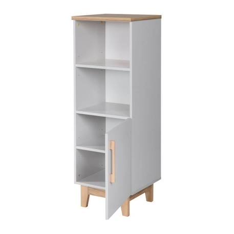 Étagère sur pied ROBA Caro en Bois - 2 Niches et 1 Porte - Gris clair/Chêne doré GRIS 3 - vertbaudet enfant 