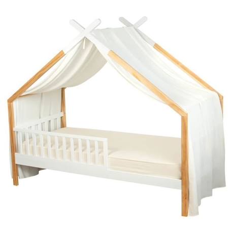 Toile de lit ciel de lit cabane en gaze de coton BLANC 1 - vertbaudet enfant 