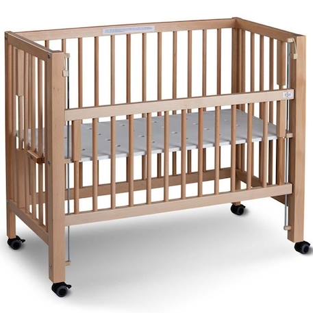 Lit bébé à barreaux cododo en hêtre massif naturel 40x90 cm BEIGE 3 - vertbaudet enfant 