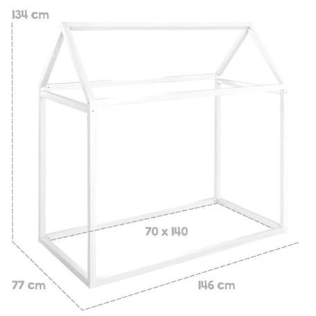 Lit Cabane 70 x 140 cm pour Enfants ROBA - Bambou Certifié FSC - Lit Montessori au Sol pour Garçon et Fille - Bois Laqué Blanc BLANC 3 - vertbaudet enfant 