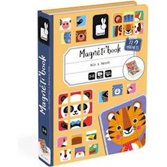 Jouet-Jeux d'imagination-Jeu Magnétique - JANOD - Magnéti'book Mix & Match - Animaux - 72 magnets