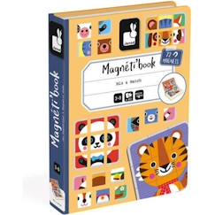 Jouet-Premier âge-Jeu Magnétique - JANOD - Magnéti'book Mix & Match - Animaux - 72 magnets