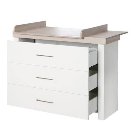 Chambre Bébé Duo Lucy - ROBA - Lit 70x140 cm - Commode à Langer Large BLANC 3 - vertbaudet enfant 