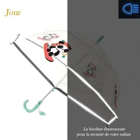 Parapluie enfant transparent Panda - SMATI - Cloche - Résistant au vent - Bande réfléchissante BEIGE 4 - vertbaudet enfant 