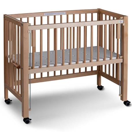 Lit bébé à barreaux cododo en hêtre massif naturel 40x90 cm BEIGE 1 - vertbaudet enfant 