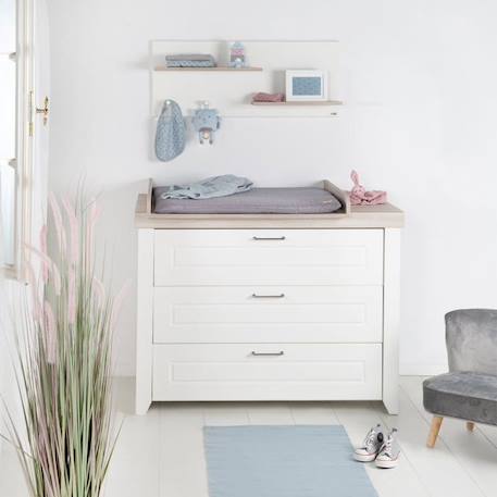 Chambre Bébé Complète Felicia - ROBA - Lit 70x140 cm - Commode à Langer - Armoire à 3 Portes BLANC 3 - vertbaudet enfant 