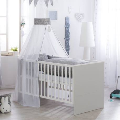 ROBA Parure de Lit Bébé 'miffy®' 4 pcs : Housse de couette + Taie d'oreiller + Ciel et Tour de lit GRIS 4 - vertbaudet enfant 