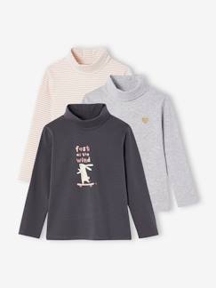 -Lot de 3 T-shirts col roulé Basics fille