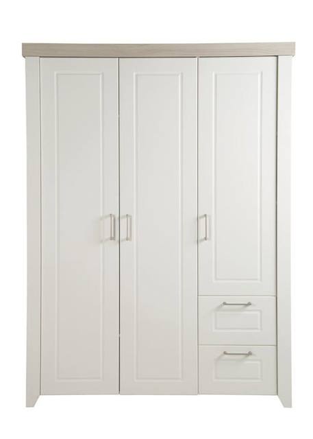 Armoire Bébé 3 Portes Battantes Felicia - ROBA - Blanc - Campagne - Laqué BLANC 5 - vertbaudet enfant 