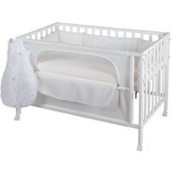 ROBA Lit Cododo Complet "safe asleep®" 60x120 cm au design "Sternenzauber" - Blanc laqué  - vertbaudet enfant