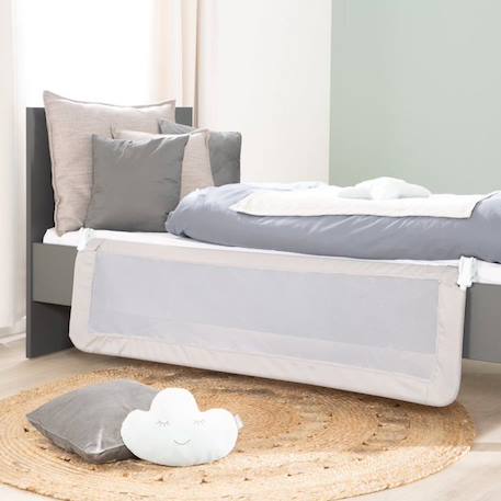 ROBA Barrière de Lit Antichute 'Klipp-Klapp' - 100 cm - Pliable - Pour Bébés et Enfants - Taupe GRIS 5 - vertbaudet enfant 