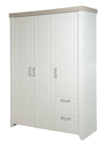 Armoire Bébé 3 Portes Battantes Felicia - ROBA - Blanc - Campagne - Laqué BLANC 1 - vertbaudet enfant 