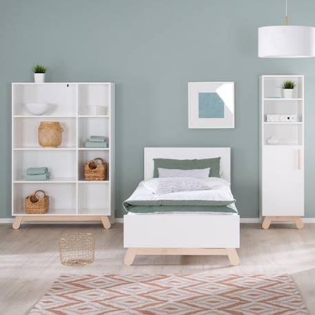 ROBA Cadre de Lit Enfant 90 x 200 cm - Clara - Style Scandinave Moderne - Structure de Lit avec Pieds en Hêtre Massif - Blanc BLANC 5 - vertbaudet enfant 