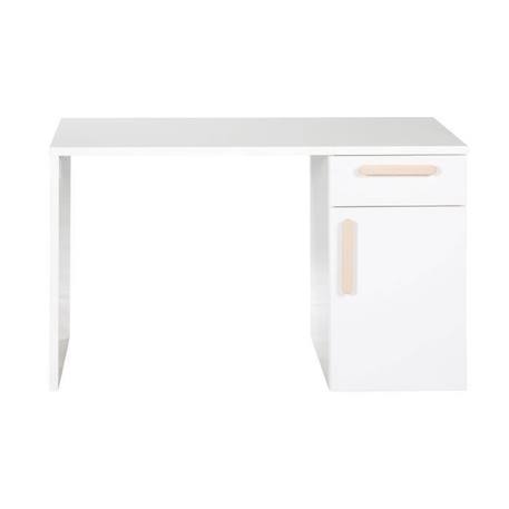 Bureau pour Enfants et Jeunes - ROBA - Clara - Avec 1 Porte et 1 Tiroir à Fermeture Douce - Blanc BLANC 3 - vertbaudet enfant 