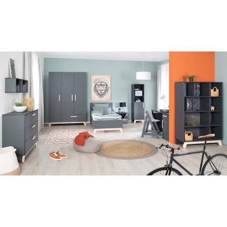 Cadre de Lit Enfant ROBA Jara - Style Scandinave Moderne - Pieds en Hêtre Massif - Anthracite NOIR 4 - vertbaudet enfant 