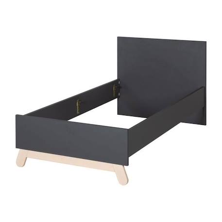 Cadre de Lit Enfant ROBA Jara - Style Scandinave Moderne - Pieds en Hêtre Massif - Anthracite NOIR 1 - vertbaudet enfant 