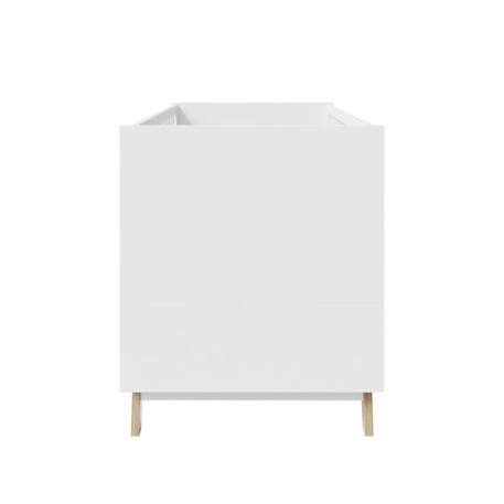 ROBA Lit Bébé Évolutif Smile 70 x 140 cm - Convertible et Hauteur Réglable - 3 Barreaux Amovibles - Pieds en Bois de Chêne - Blanc BLANC 5 - vertbaudet enfant 