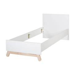 ROBA Cadre de Lit Enfant 90 x 200 cm - Clara - Style Scandinave Moderne - Structure de Lit avec Pieds en Hêtre Massif - Blanc  - vertbaudet enfant