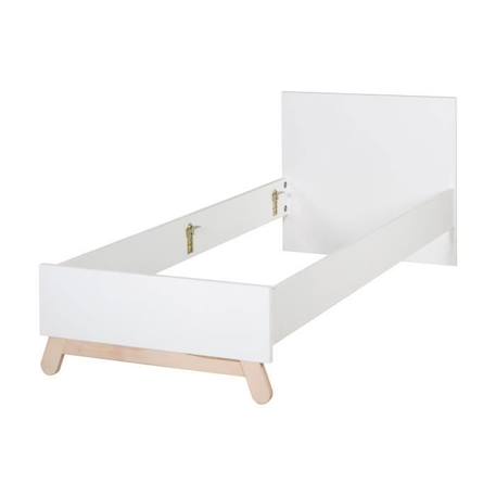 ROBA Cadre de Lit Enfant 90 x 200 cm - Clara - Style Scandinave Moderne - Structure de Lit avec Pieds en Hêtre Massif - Blanc BLANC 1 - vertbaudet enfant 