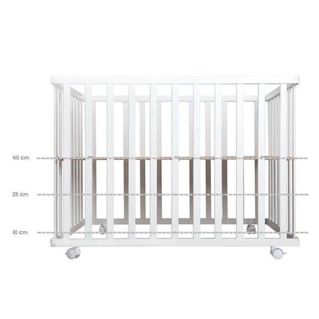 ROBA Parc Bébé carré 'roba Style' + tapis de parc + tour de lit gris BLANC 4 - vertbaudet enfant 