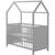 ROBA Lit Bébé Cabane 60x120 cm - Convertible en Lit Cododo - Réglable en Hauteur - Bois Laqué Gris GRIS 1 - vertbaudet enfant 