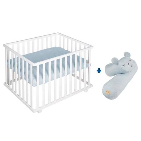 ROBA Parc Bébé Carré 'roba Style' + Tapis de Parc + Tour de Lit - Bleu Clair BLEU 1 - vertbaudet enfant 