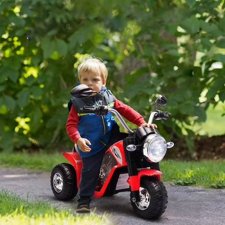 Moto électrique enfant chopper tout-terrain 6V 20W avec effets lumineux et sonores - HOMCOM ROUGE 2 - vertbaudet enfant 