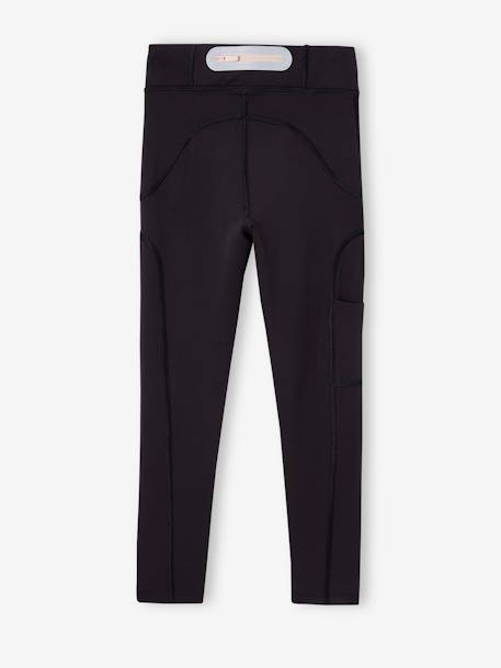 Legging sport en matière technique fille poche zippée au dos noir 2 - vertbaudet enfant 