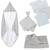 ROBA Coffret Bébé Lil Planet - 8 PCS - 1 Cape de Bain + 5 Gants de Toilette + 1 Doudou + 1 Couverture - Gris Argenté / Bleu GRIS 1 - vertbaudet enfant 