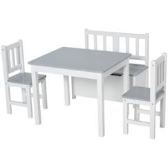 Ensemble de table et chaises enfant - HOMCOM - MDF pin blanc gris - 3 ans et plus  - vertbaudet enfant