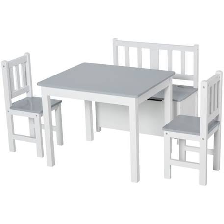 Ensemble de table et chaises enfant - HOMCOM - MDF pin blanc gris - 3 ans et plus BLANC 1 - vertbaudet enfant 