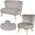 ROBA Canapé et Fauteuil Enfant Lil Sofa  + Coussin Décoratif Nuage - Ensemble en Velours - Gris argenté GRIS 1 - vertbaudet enfant 