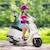 Scooter électrique pour enfants Vespa HOMCOM - Blanc - 4 roues - Phare LED - Port USB - MP3 - Klaxon BLANC 2 - vertbaudet enfant 